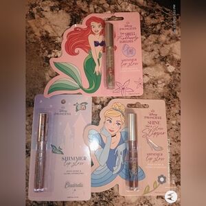 Disney Princess Lip Gloss Set Brand New Set Of 3 Cinderella Ariel